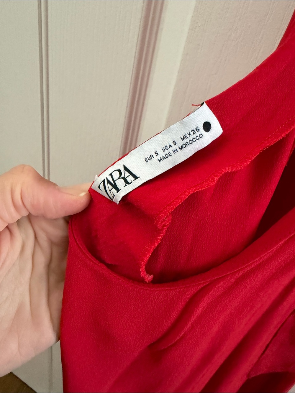 Zara Red Sleeveless Backless Draped Dress - Picture 4 of 4